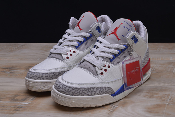 air jordan 3 retro "charity game" sail red mens 136064-140