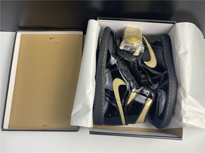 air jordan 1 high og patent ‘black gold’ 555088-032