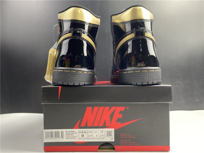 air jordan 1 high og patent ‘black gold’ 555088-032