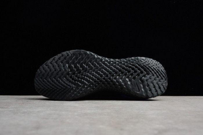 nike epic react flyknit black racer blue aq0067-004