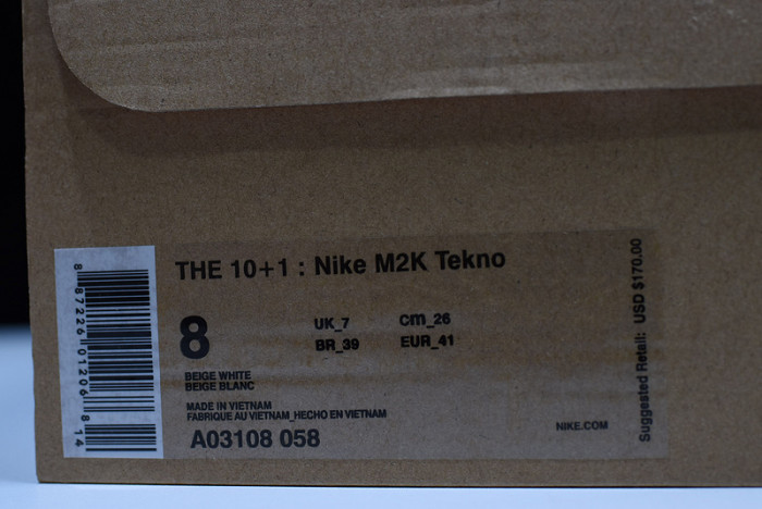 ofw x nike m2k tekno white, black & team orange a03108 058