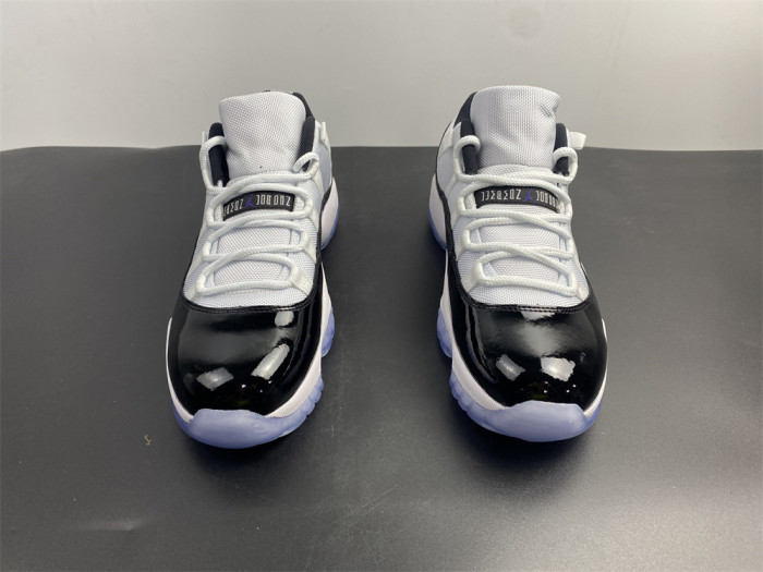 air jordan 11 retro low "concord" black/ white mens 528895-153
