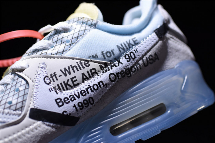 ofw x nike air max 90 sail muslin virgil abloh aa7293-100