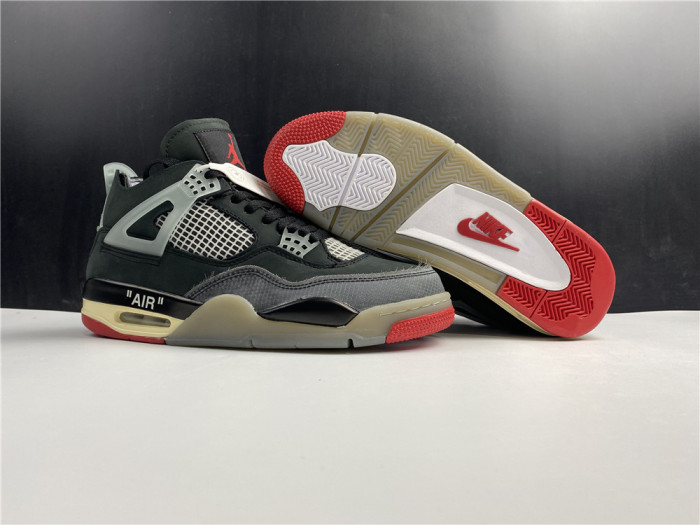 ofw x air jordan 4 “bred” black/red cv9388-001