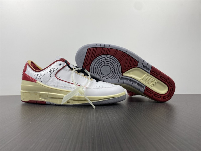 ofw x air jordan 2 low sp white red dj4375-106