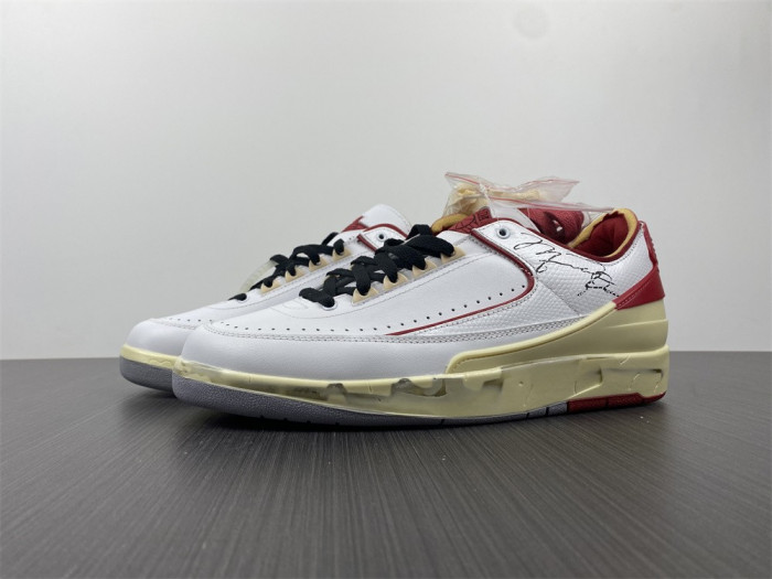 ofw x air jordan 2 low sp white red dj4375-106