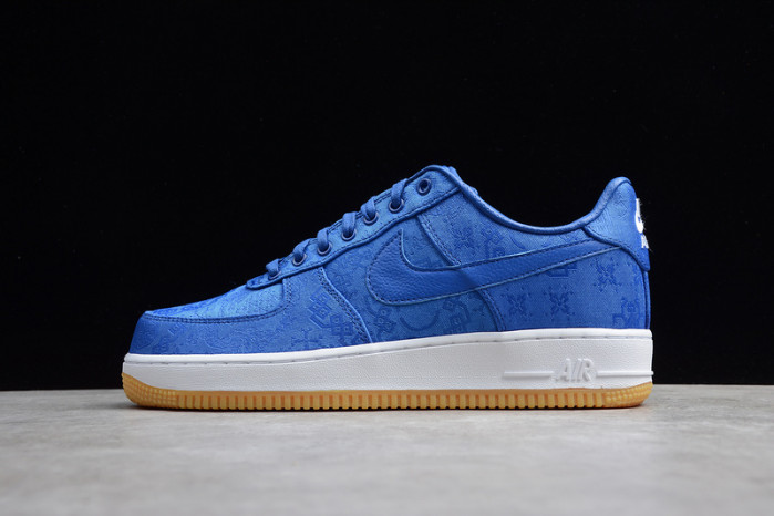 clot nike air force 1 blue silk cj5290-400
