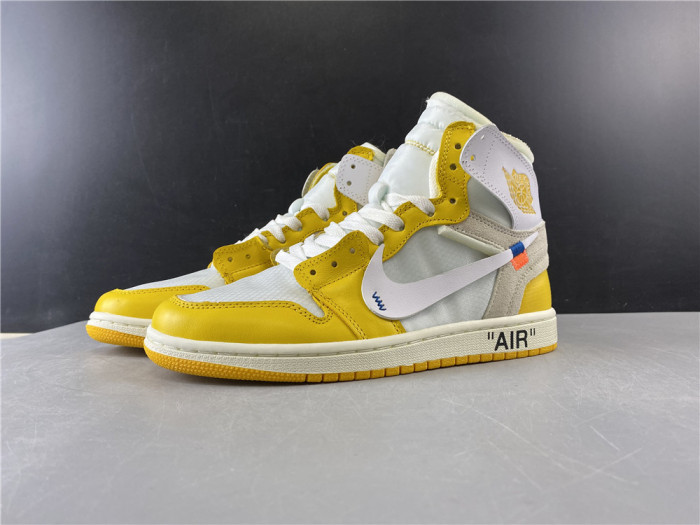 ofw air jordan 1 retro yellow white aq0818-149