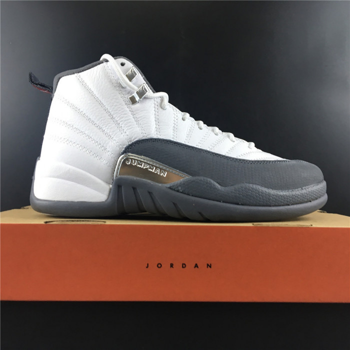 air jordan 12 gs white / dark grey 153265-160