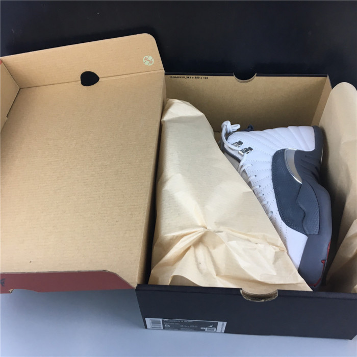 air jordan 12 gs white / dark grey 153265-160