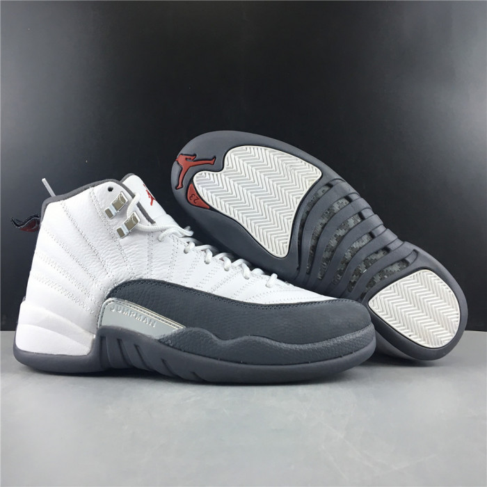 air jordan 12 gs white / dark grey 153265-160