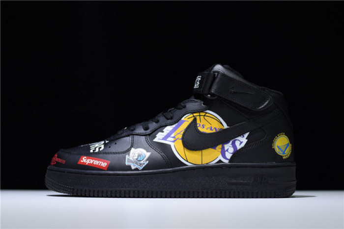 S*p*e x nba air force 1 mid ''07 white black teams aq8017-011