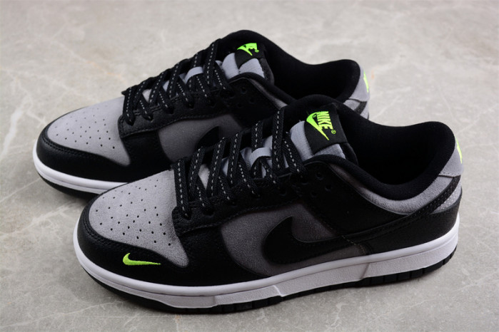 nike dunk low "black/grey/neon green" fq2205-001