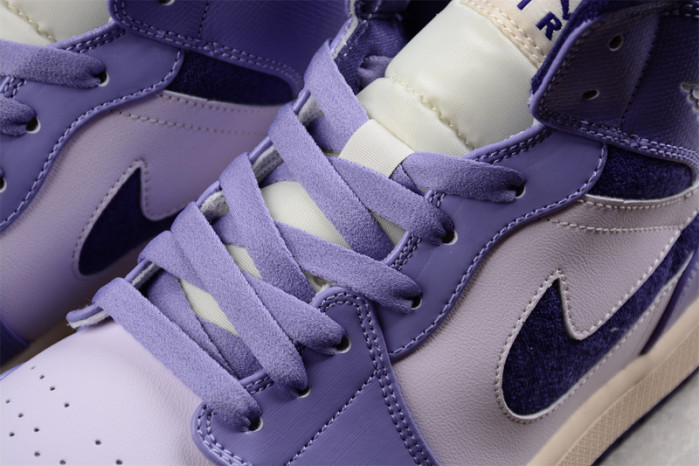 air jordan 1 mid se chenille sky j light purple (women
