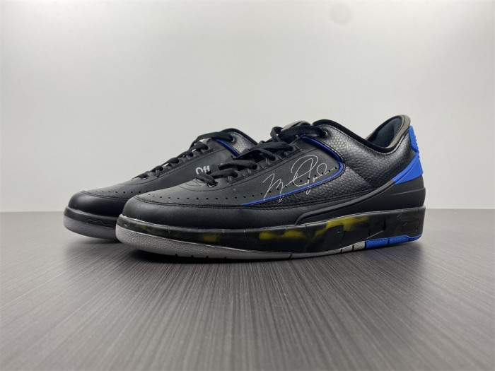 air jordan 2 retro low sp ofw black blue dj4375-004