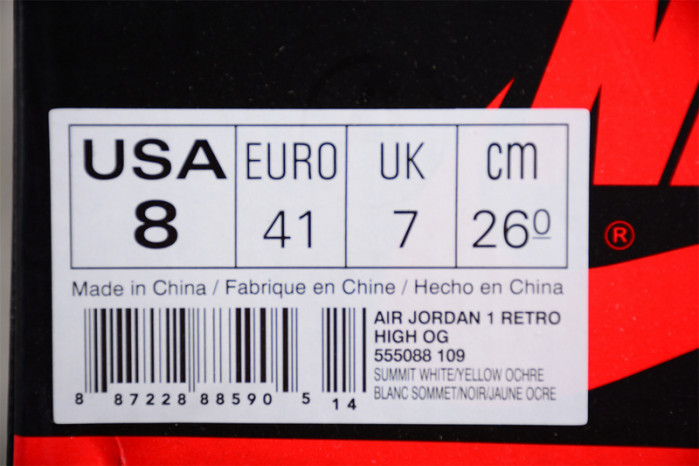 air jordan 1 retro high yellow ochre 555088-109