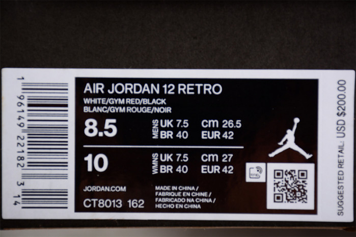 air jordan 12 "red taxi" ct8013-162